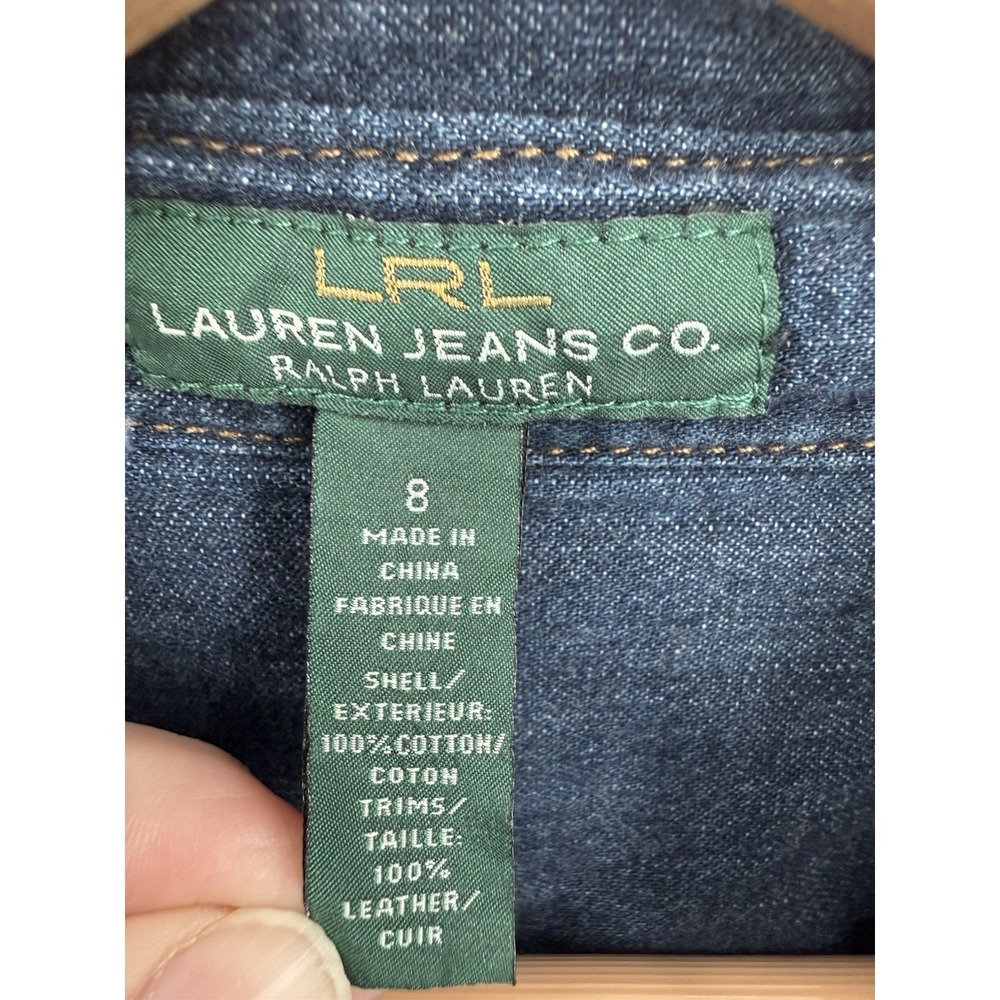 Lauren Ralph Lauren Denim Dress Womens 8 Western Cowboy Cowgirl Ranch Retro - Picture 6 of 8